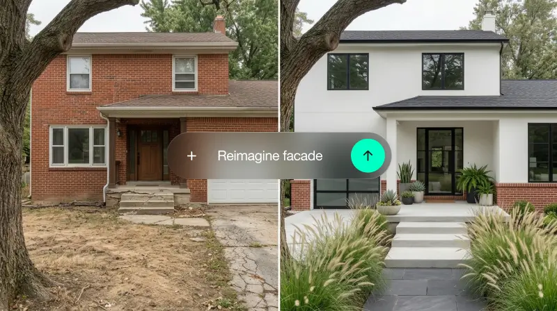 Facade redesign from a single photo